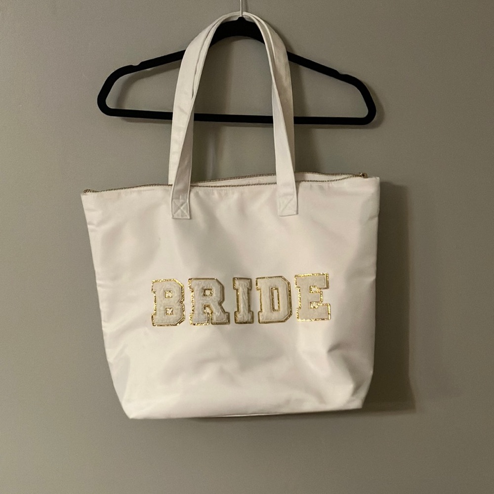 White and Gold Bride Tote Bag